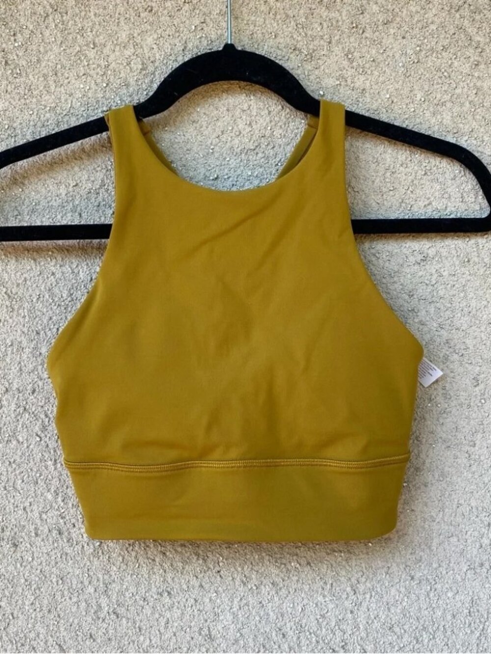 Lululemon high neck sports bra size 6 with pads mustard yellow